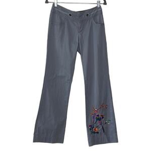 DOKU-GEKI AMERICAN BRAND GRAY EMBROIDERED  STRAIGHT PANTS SIZE S Y2K‎
